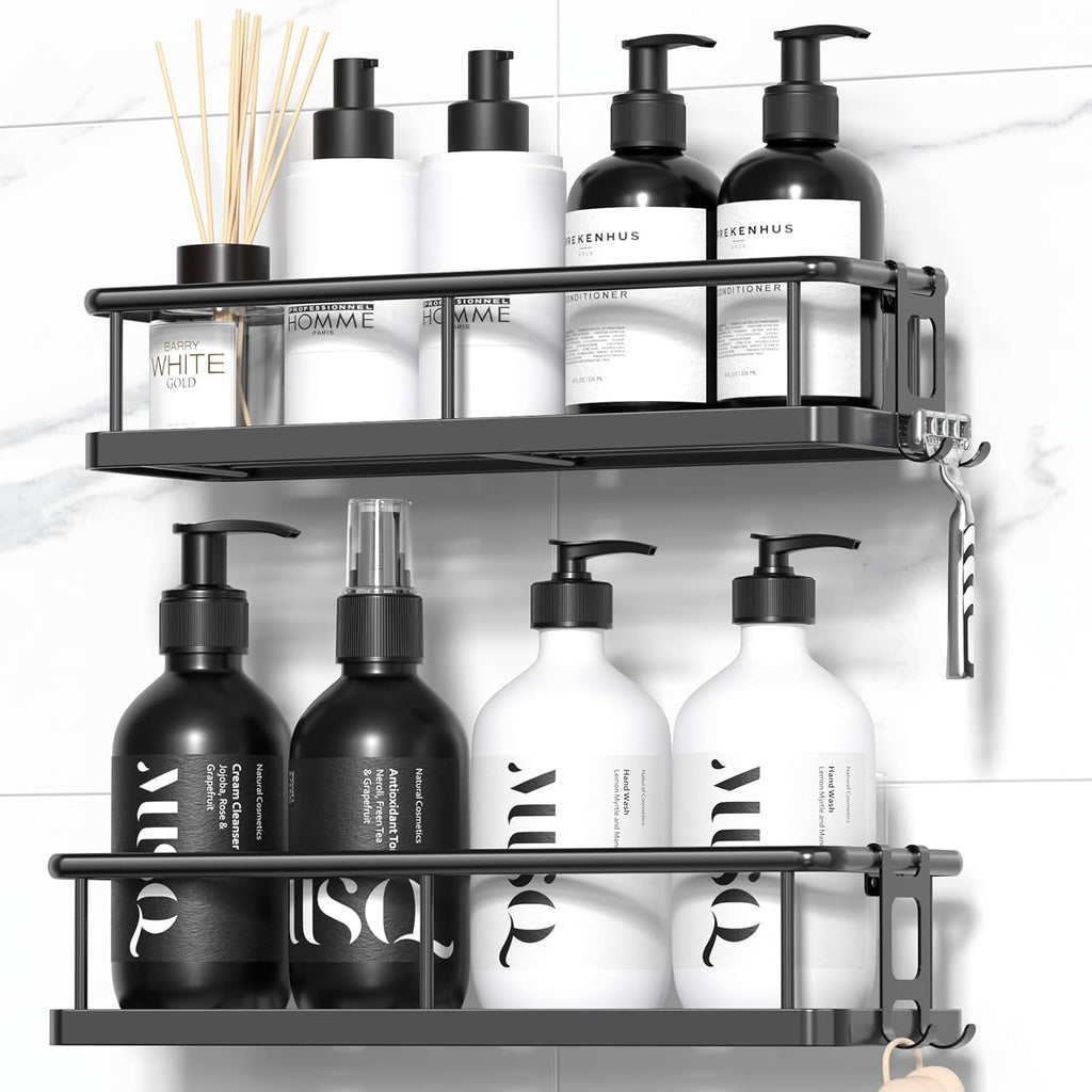 Corner Caddy Duo — No-Drill Corner Shower Shelves (2-Pack)