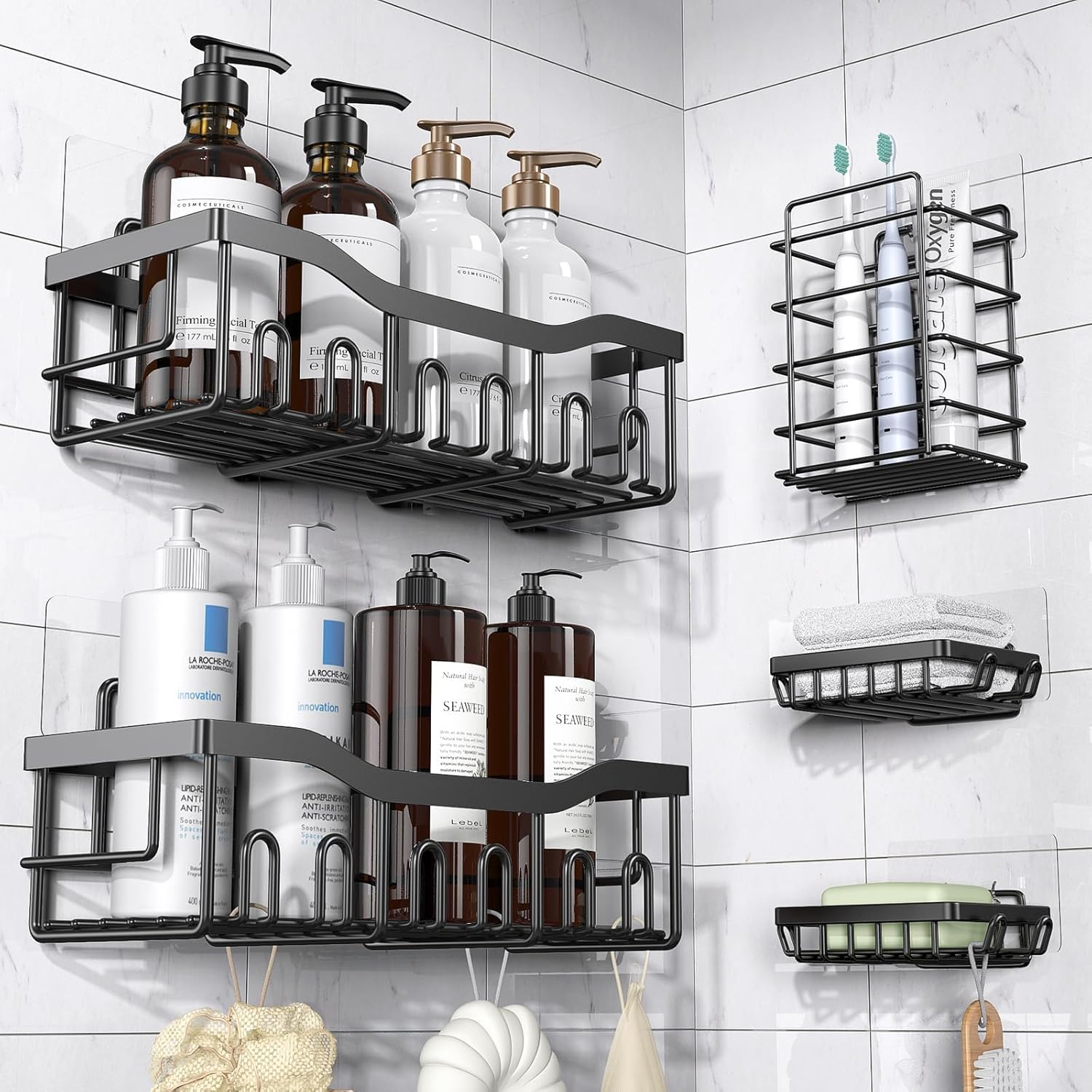 The Shower System™ — Complete 6-Piece Organizer Set